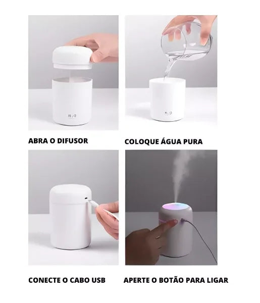 Humidificador Portátil LED Colorido