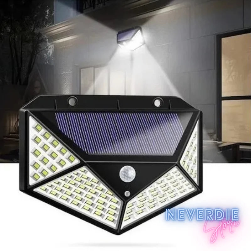 Luminária de Parede com Placa Solar e Sensor de Presença