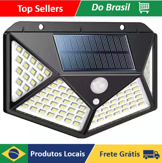 Luminária de Parede com Placa Solar e Sensor de Presença